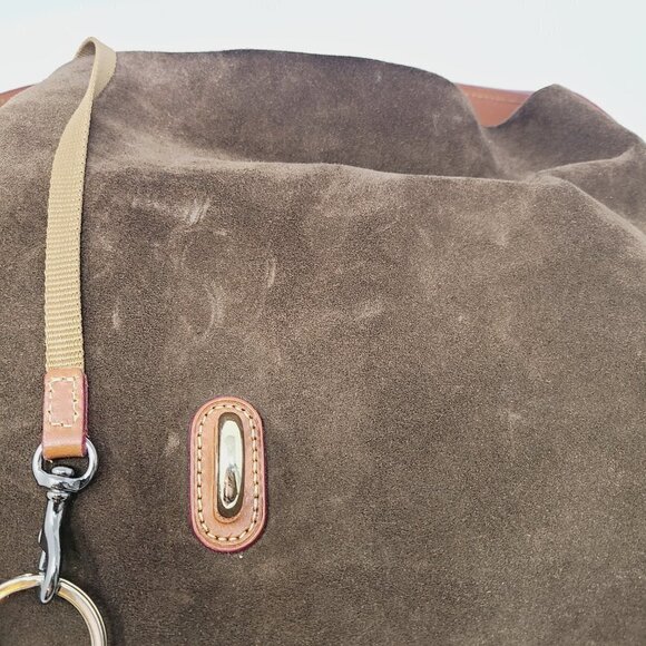 Dooney & Bourke | Large Vintage Chocolate Brown Suede Leather Handbag (One Size) - Picture 10 of 14